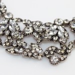 Topaz Silk Laurel Crystal Stone Bib Necklace